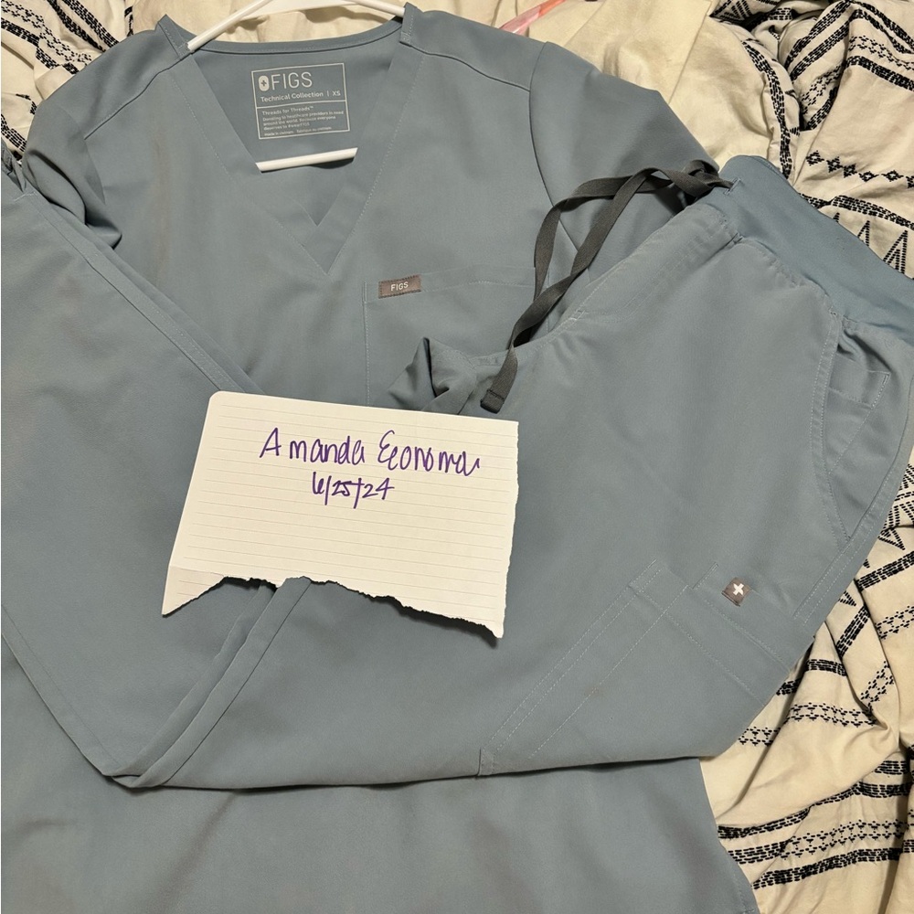 FIGS DUSTY BLUE medium 2.0 Yola worn once